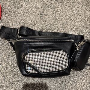 Black Rhinestone Embellished Men's Bag